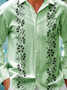 Moisture Wicking Floral Chest Pocket Long Sleeve Guayabera Shirt