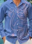 Moisture Wicking Floral Flamingo Chest Pocket Long Sleeve Casual Shirt