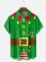 Chest Pocket Short Sleeve Ugly Christmas Shirt