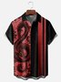 Music Dragon Chest Pocket Short Sleeve Bowling Shirt