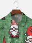 Men's Santa Print Casual Breathable Short Sleeve Shirt