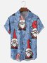 Men's Santa Print Casual Breathable Short Sleeve Shirt