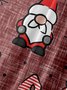 Men's Santa Print Casual Breathable Short Sleeve Shirt
