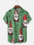 Men's Santa Print Casual Breathable Short Sleeve Shirt