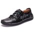Men Stylish Cow Leather Hand Stitching Soft Casual Driving Shoes