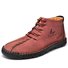 Men Microfiber Leather Hand Stitching Non Slip Casual Ankle Boots