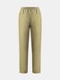 Solid Casual Basic Casual Pants