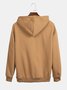Brown Casual Hoodie Plain Sweatshirt