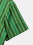 Casual Green Striped Holiday Shirt