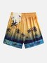 Tropical Hawaii Graphic Men's Beach Shorts