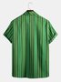Casual Green Striped Holiday Shirt