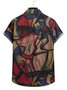Abstract Cotton-Blend Square Neck Shirts