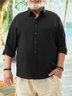Big Size Cotton Chest Pocket Long Sleeve Shirt