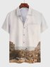 Square Neck Abstract Casual Shirts