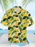 Casual Palm Leaf Shawl Neck Hawaiian Shirts