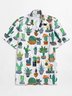 Cactus Print Casual Turn-Down Collar Hawaiian Shirts