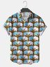 Mens Holiday Elephants Printed Lapel Shirt