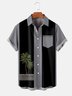 Palm Tree Graphic Short Sleeve Casual Men's Shirt