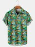 Vacation Leisure Plant Elements Palm Leaf And Floral Pattern Hawaiian Style Printed Shirt Top