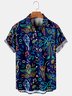 Mens Mardi Gras Carnival Print Casual Breathable Short Sleeve Hawaiian Shirts