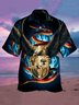 Mens Eagle Old Glory Print Casual Breathable Short Sleeve Hawaiian Shirts