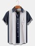 Mens Geometric Print Casual Breathable Hawaiian Short Sleeve Shirt