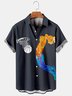 Men's basketball print loose short sleeve Hawaiian shirt