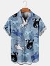 Mens Cowboy Print Lapel Loose Chest Pocket Short Sleeve Funky Aloha Shirts