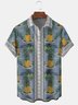 Men's Vintage Pineapple Print Casual Breathable Hawaiian Short Sleeve Shirt