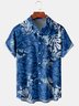 Men's Hibiscus Print Casual Breathable Hawaiian Short Sleeve Shirt
