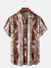 Vintage Striped Graphic Men's Casual Hawaiian Short Sleeve Shirt