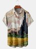 Men's Art Oil Painting Series Printed Casual Breathable Hawaiian Short Sleeve Shirt