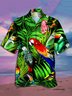 Men's Parrot Print Casual Breathable Hawaiian Short Sleeve Shirt