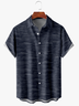Men's Lineart Print Moisture Absorbent Breathable Fabric Fashion Hawaiian Lapel Short Sleeve Shirts