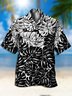 Men's Botanical Floral Print Casual Fabric Fashion Hawaiian Collar Short Sleeve Shirt
