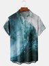 Mens Marble Print Front Buttons Soft Breathable Casual Hawaiian Shirts