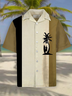 Cozy Linen Shirt with Cotton Linen Plant Floral Coconut Tree Print