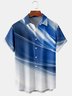 Mens Funky Wave Rock Print Front Buttons Soft Breathable Chest Pocket Casual Aloha Shirts