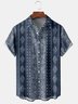 Men's Ethnic Striped Casual Short Sleeve Hawaiian Shirt with Chest Pocket