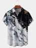 Men's Marble Art Texture Print Casual Breathable Hawaiian Short Sleeve Shirt