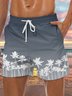 Men's Coconut Tree Element Graphic Print Casual Vacation Beach Shorts