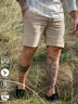 Cotton Linen Style American Casual Basic Multifunctional Linen Shorts