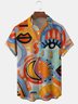 Mens Funky Art Painting Print Front Buttons Soft Breathable Chest Pocket Casual Hawaiian Shirts