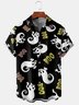 Men's Halloween Ghost Print Short Sleeve Hawaiian Shirt with Chest Pocket