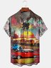 Summer Car Hawaii Vacation Regular Fit Buttons Short sleeve Regular Shirt Collar shirts for Men