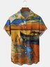 Men Casual Summer Sea Polyester Lightweight Micro-Elasticity Loose Buttons Regular shirts