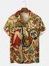Men Casual Floral Summer Polyester Lightweight Micro-Elasticity Holiday Loose H-Line shirts
