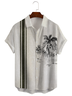 Cotton and linen style coconut tree print linen shirt