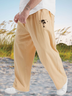 Men Casual Plain Autumn Micro-Elasticity Daily Loose Straight pants Long H-Line Casual Pants