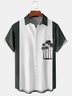 Men Casual Summer Coconut Tree Polyester Lightweight Micro-Elasticity Daily Short sleeve Regular shirts